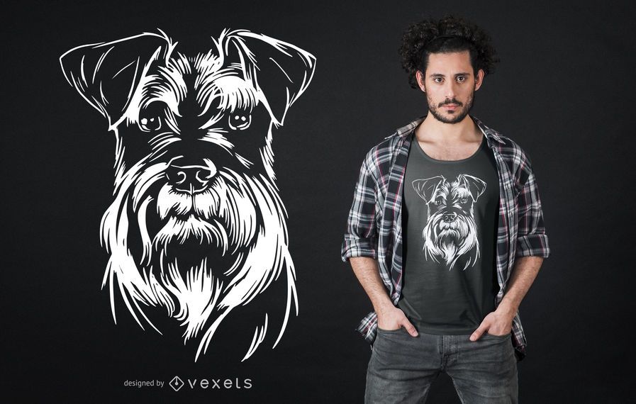 Schnauzer Dog Illustration T-shirt Design Schnauzer Dog Illustration T-shirt Design