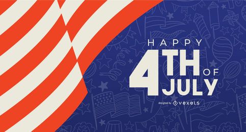 Plantilla de banner de feliz 4 de julio