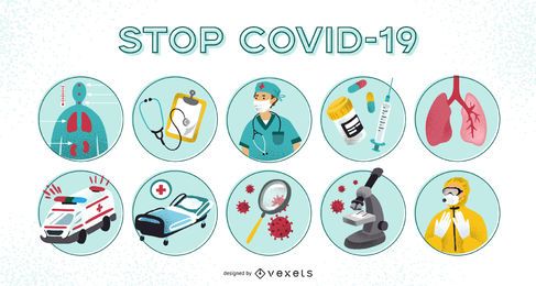 Covid-19 prevention illustration set