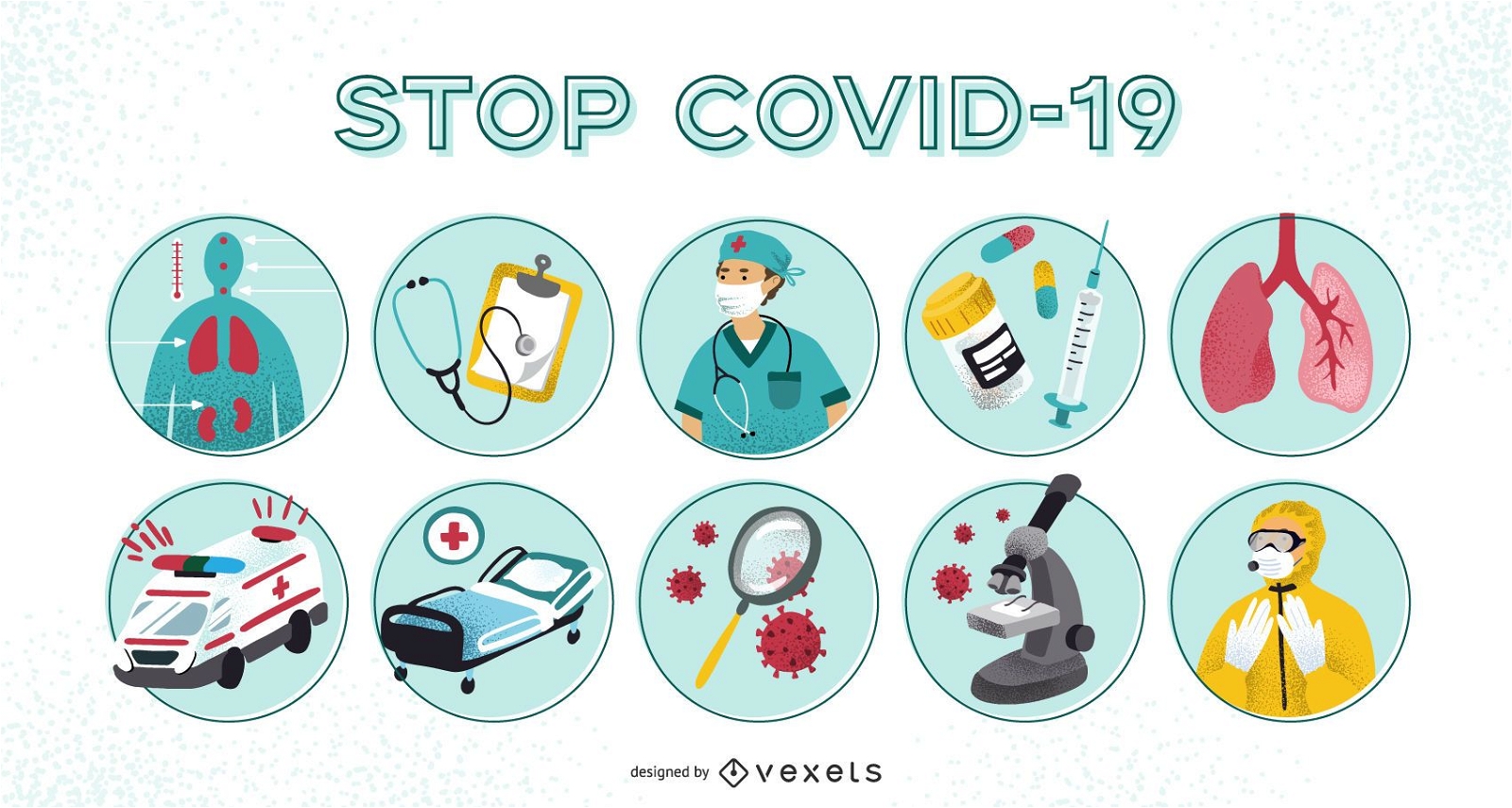 Covid-19 prevention illustration set