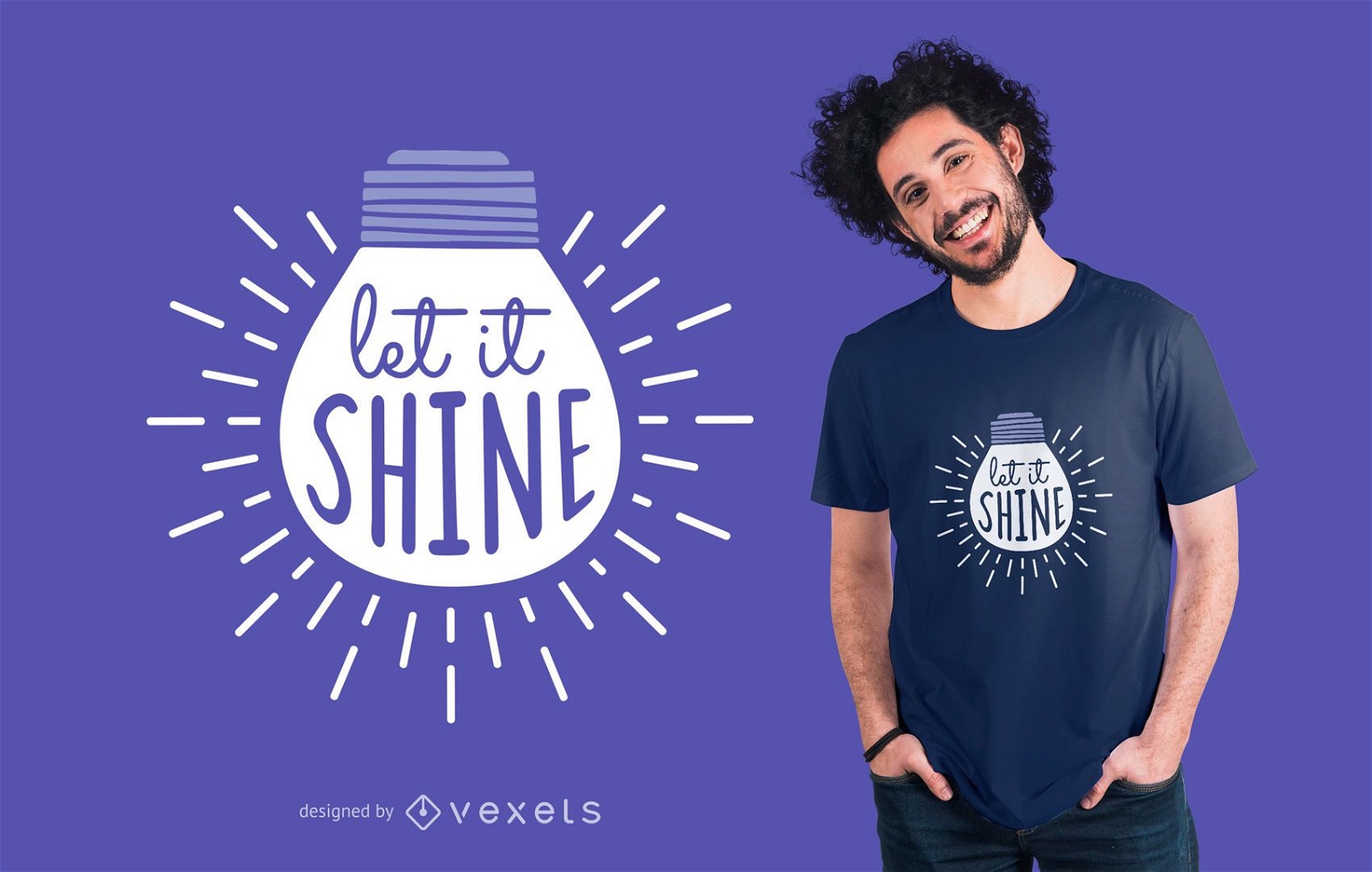 Diseño de camiseta Let It Shine Text