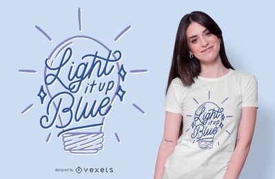 Diseño de camiseta Light Bulb Autism Quote