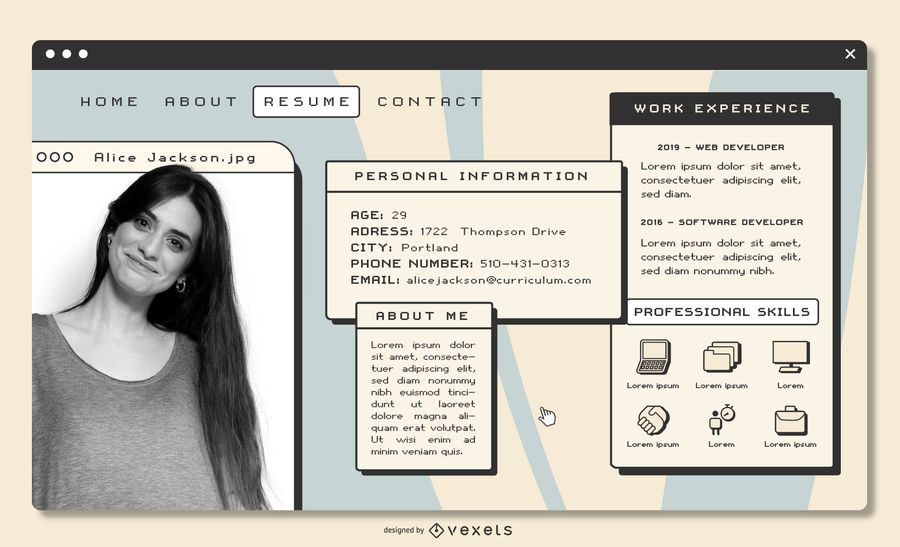 Retro Style CV Template Retro Style CV Template