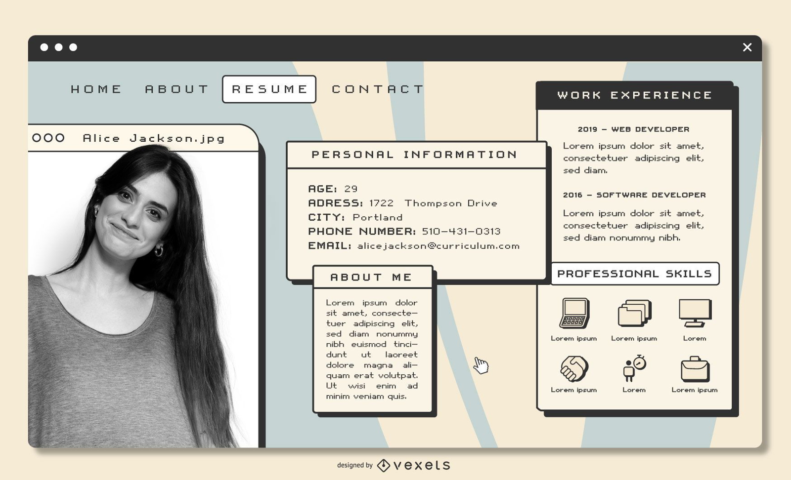 Retro Style CV Template