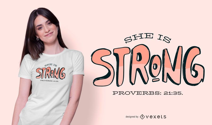 Diseño de camiseta She Is Strong Bible Verse Diseño de camiseta She Is Strong Bible Verse