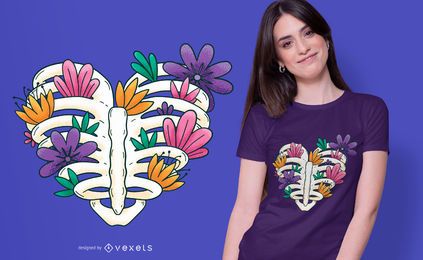 Diseño de camiseta con forma de corazón