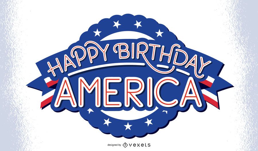 Happy Birthday America Lettering - Vector Download