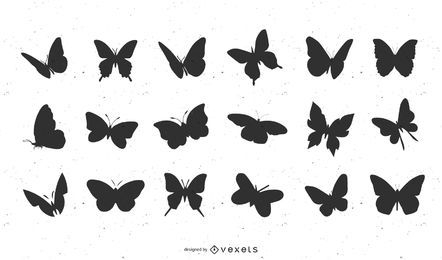 Silhuetas de borboletas