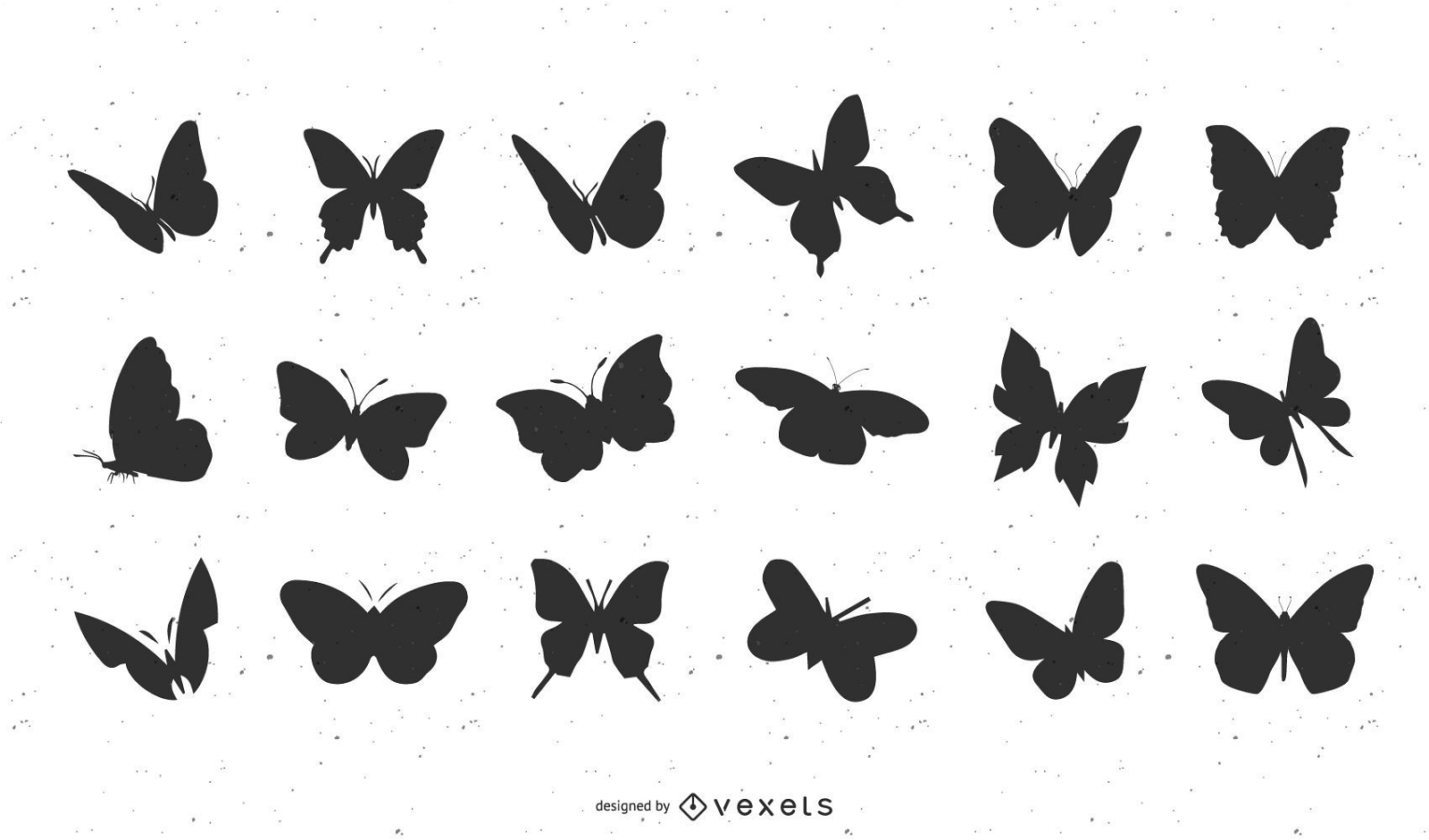 Siluetas de mariposas