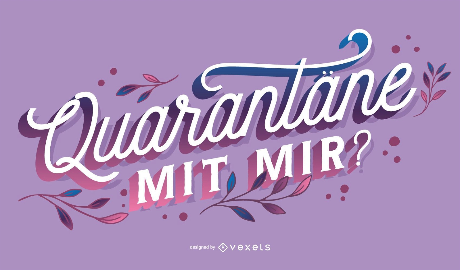 Deutsche Quarantäne Schriftzug Design