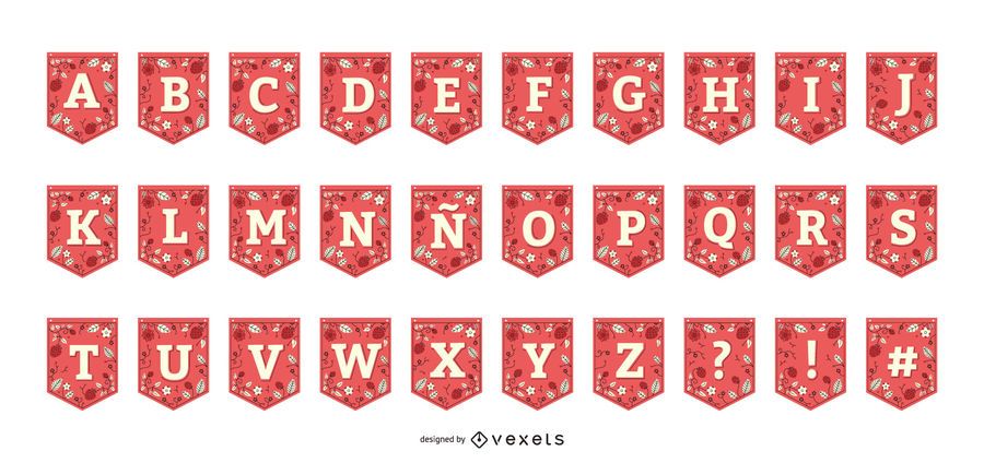 Strawberry Garland Banner Alphabet Collection Strawberry Garland Banner Alphabet Collection