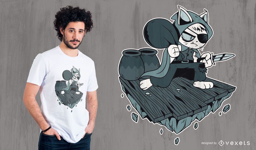 Diseño de camiseta de gato ladrón Diseño de camiseta de gato ladrón