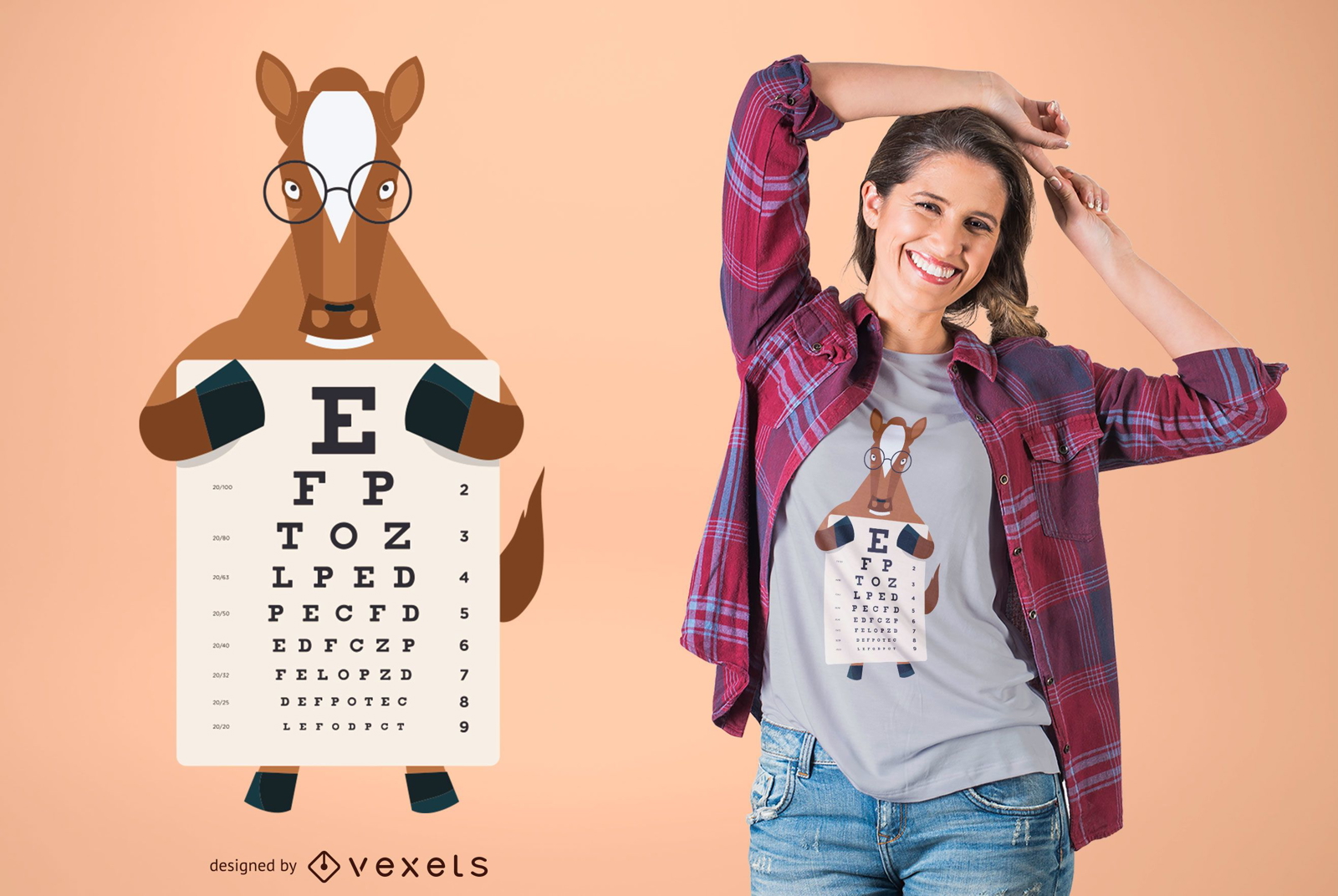 Diseño de camiseta de gráfico de ojo de caballo.