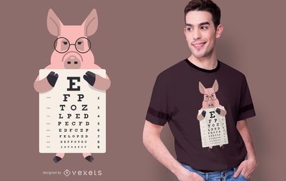 Pig eye chart t-shirt design