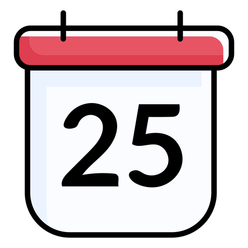 25 Kalender flach PNG-Design