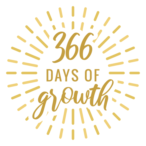 366 days of growth badge sticker PNG Design