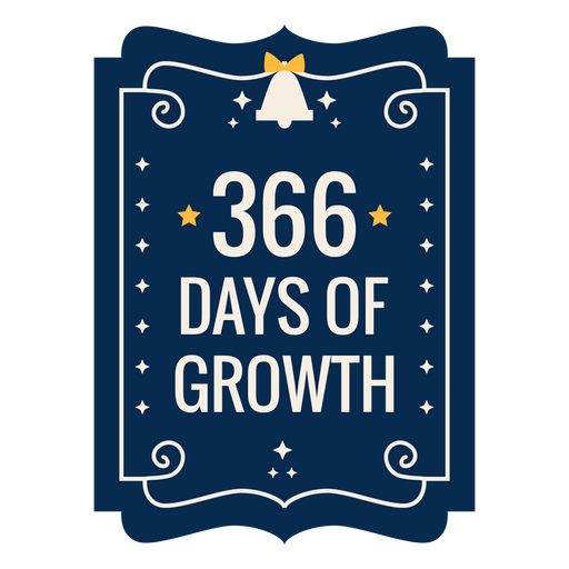 366 days of growth bell badge sticker PNG Design