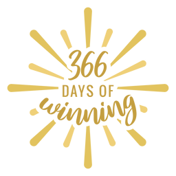 366 dias de autocolante com o emblema vencedor Desenho PNG