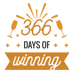366 days of winning glass badge sticker