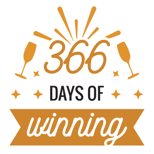 366 Tage Gewinn des Glasabzeichenaufklebers PNG-Design