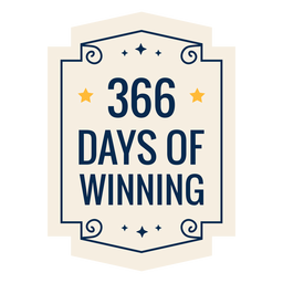 366 days of winning star badge sticker Transparent PNG