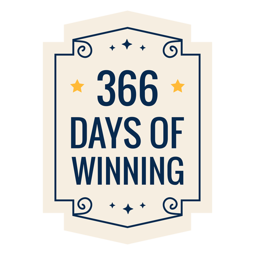 366 days of winning star badge sticker