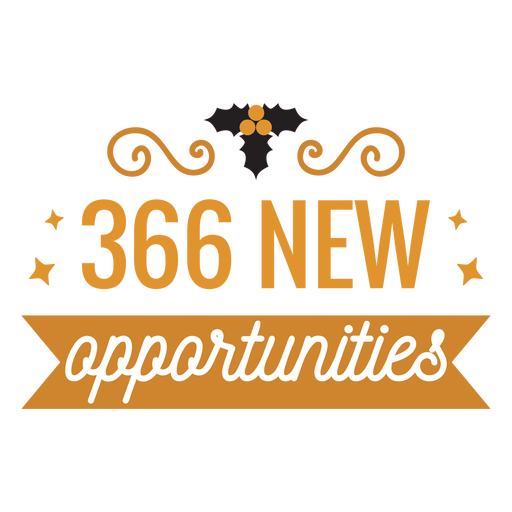 Etiqueta engomada de la insignia de la cinta de 366 nuevas oportunidades Diseño PNG