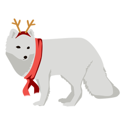 Polarfuchs Polarfuchs flache Weihnachten PNG-Design