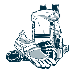 Backpack slipper sneaker illustration PNG Design