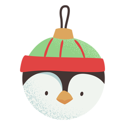 Pingüino de bola plano Diseño PNG
