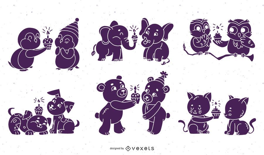 Cute birthday animals collection Cute birthday animals collection