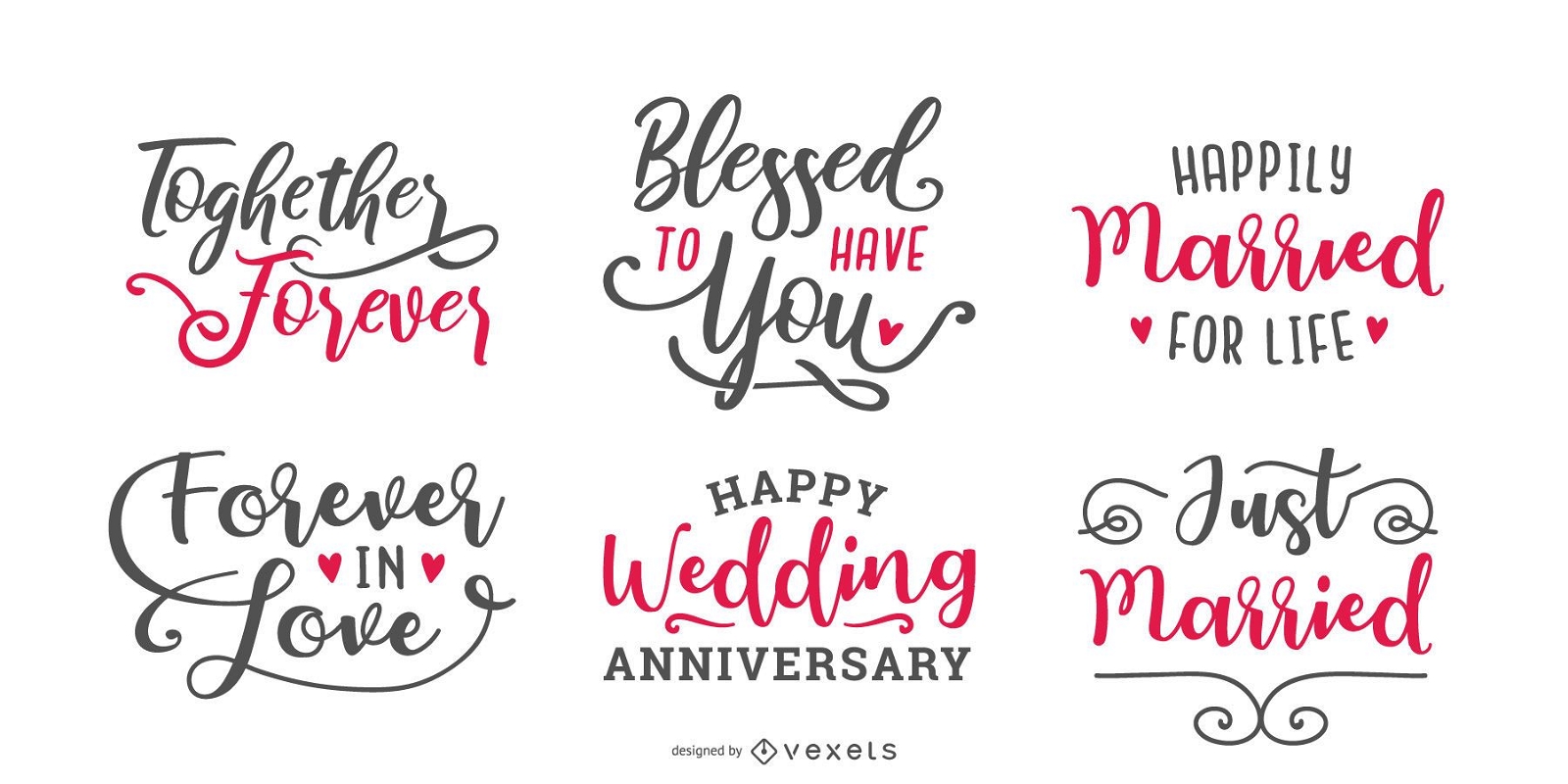 Marriage lettering set