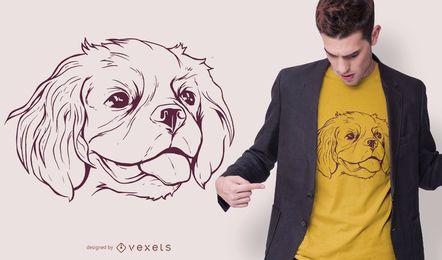 Line stroke Cavalier Dog T-shirt Design