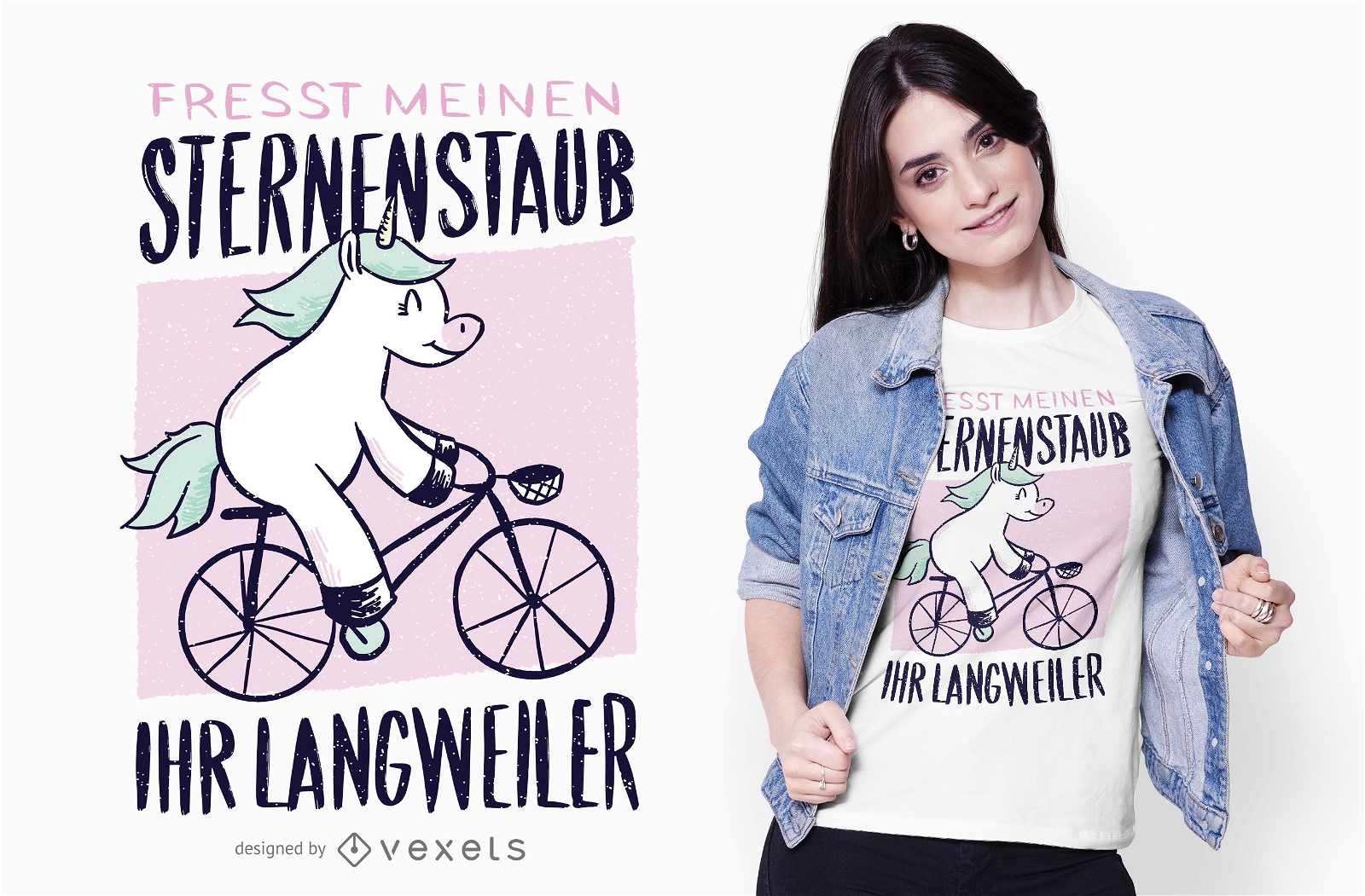 Design de camiseta com citações de bicicleta do unicórnio