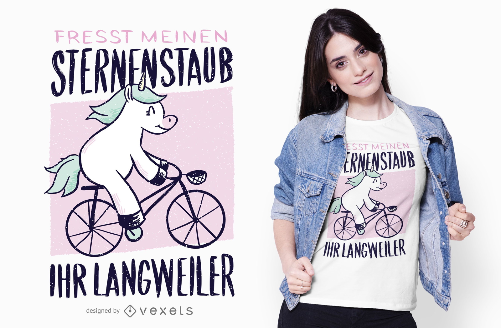 Einhorn Fahrrad Zitat T-Shirt Design