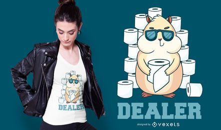 Hamster Toilet Paper Dealer T-shirt Design Hamster Toilet Paper Dealer T-shirt Design
