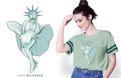 Design do t-shirt da liberdade Monroe Design do t-shirt da liberdade Monroe