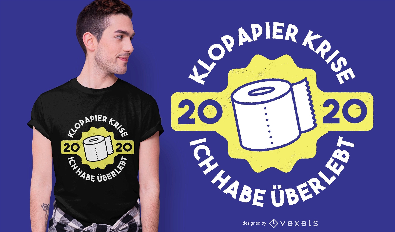 Toilettenpapierkrise Deutsches Zitat T-Shirt Design
