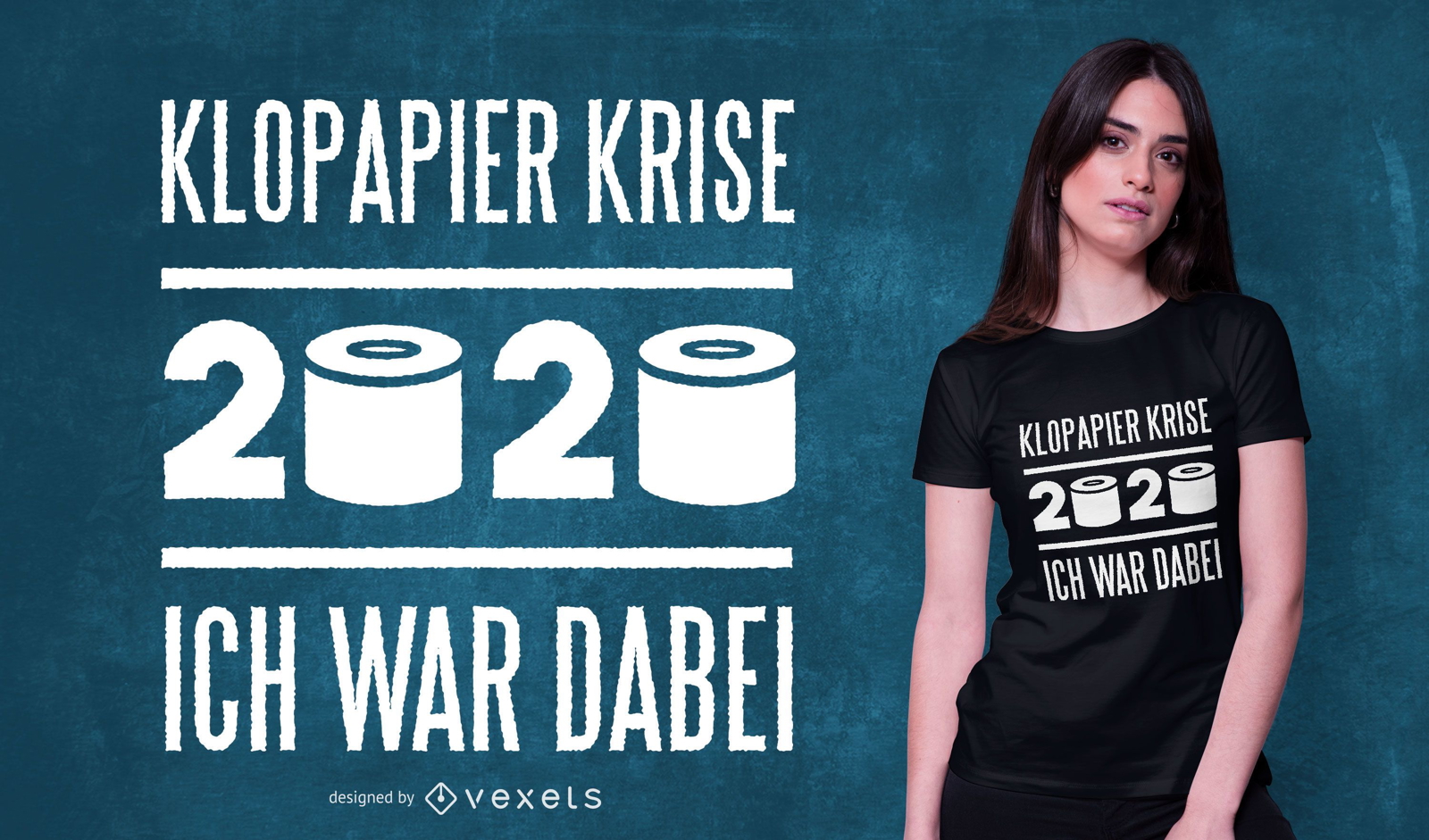 Toilettenpapier Deutsch Zitat T-Shirt Design
