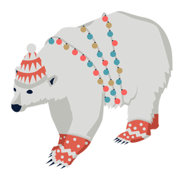 Oso grizzly plano navidad Diseño PNG