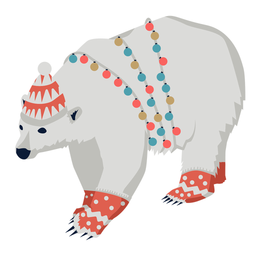 Bear grizzly flat xmas PNG Design