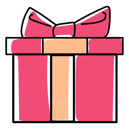 Bow gift box flat christmas PNG Design