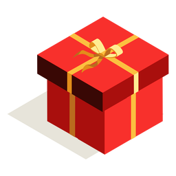Caja de regalo arco isométrica Diseño PNG