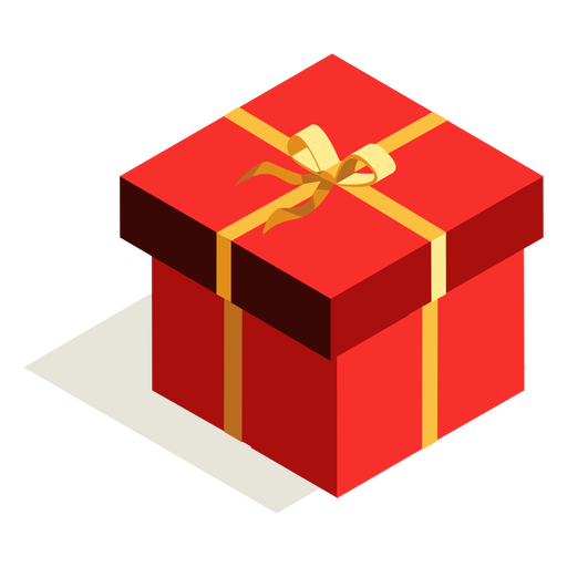 Caja de regalo arco isométrica Diseño PNG