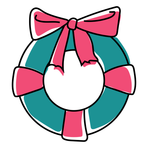 Bow wreath flat PNG Design