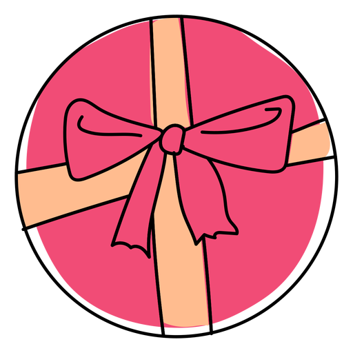 Box bow gift flat christmas PNG Design