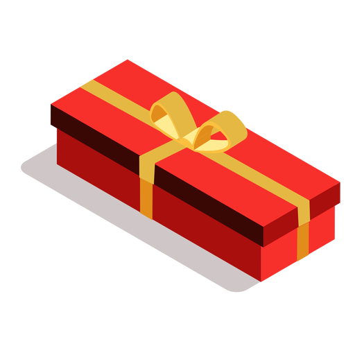 Box bow gift isometric PNG Design