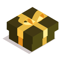 Box gift bow isometric PNG Design