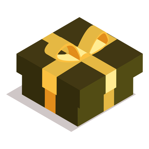 Box gift bow isometric PNG Design