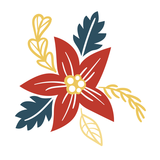 Zweigblütenblatt flach PNG-Design